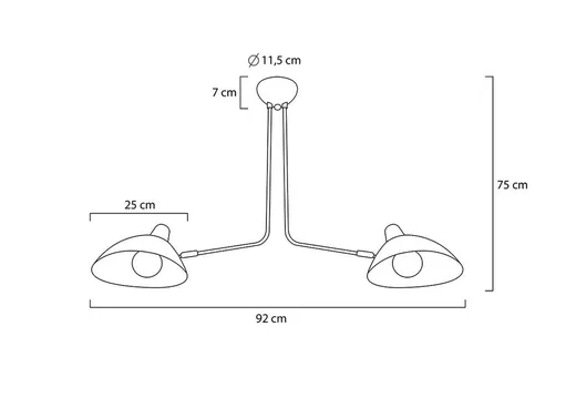 Lampa wisząca RAVEN 2 - czarny mat