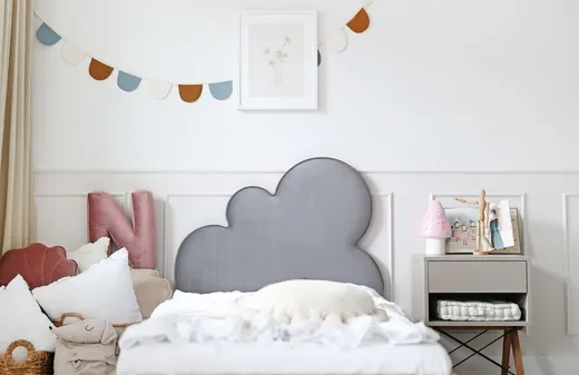VELVIE HOMI Łóżko tapicerowane CLOUD CHMURKA LEGS TEXTI