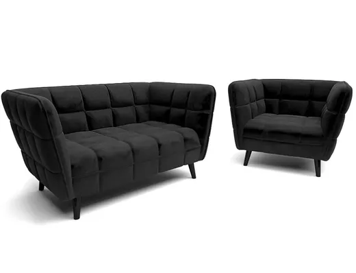 Fotel CASTELLO 1 VELVET - czarny Bluvel 19