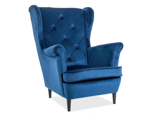 Fotel LADY Velvet - granatowy Bluvel 86