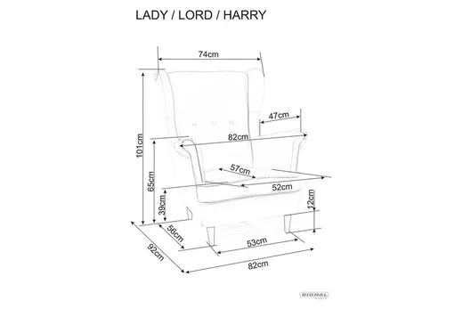 Fotel LADY Velvet - granatowy Bluvel 86