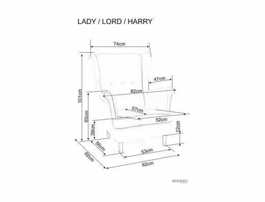 Fotel LADY Velvet - szary Bluvel 14