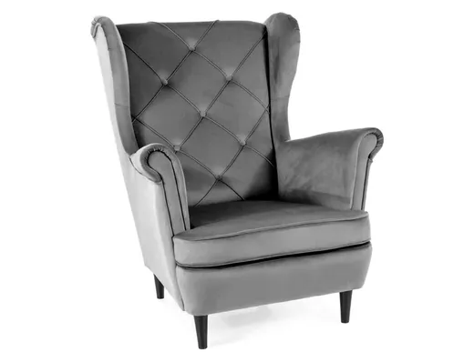 Fotel LADY Velvet - szary Bluvel 14