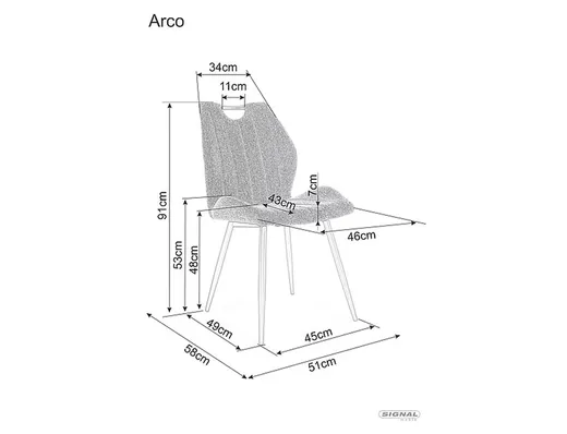Krzesło tapicerowane welurowe ARCO Velvet - szary Bluvel 14