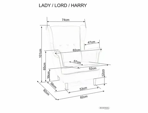 Fotel uszak HARRY Velvet - szary Bluvel 14