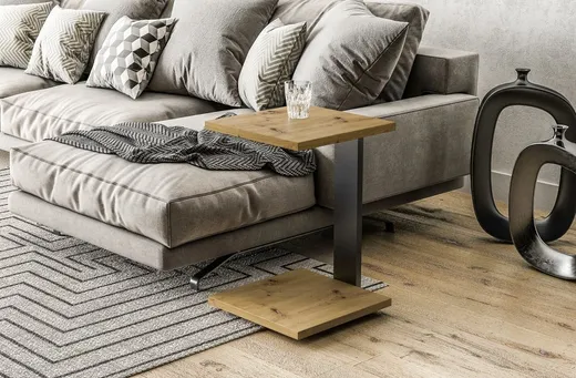 Stolik kawowy z półką SATURN - dąb artisan