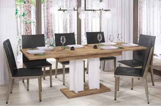 Stół rozkładany AURORA 170 130/170x80 - dąb craft