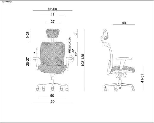 Fotel biurowy EXPANDER - zielony
