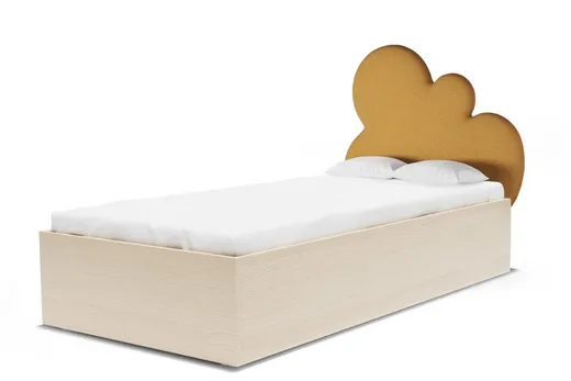 FURI OCHRA/RAW BEECH Łóżko z pojemnikiem CLOUD CHMURKA BOX BASIC