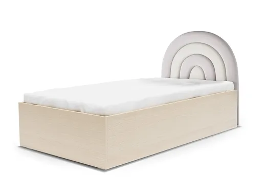 BEŻE/RAW BEECH Łóżko z pojemnikiem RAINBOW TĘCZA BOX BASIC