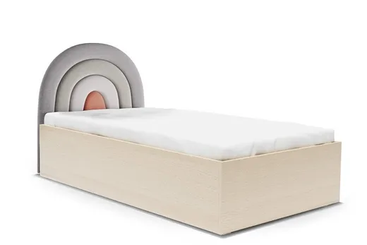 RUDOŚCI/RAW BEECH Łóżko z pojemnikiem RAINBOW TĘCZA BOX BASIC