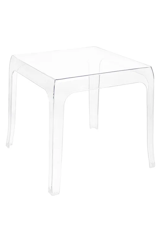 Stolik z tworzywa GHOST 42x42 - transparentny