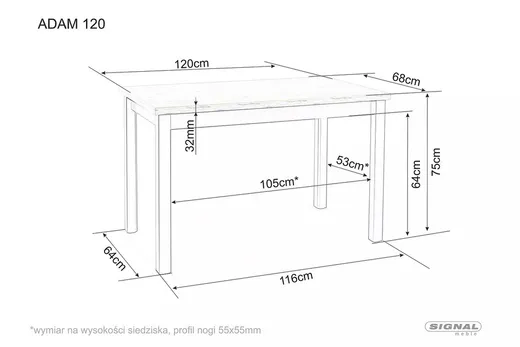 Stół ADAM 120x68 - dąb artisan/czarny