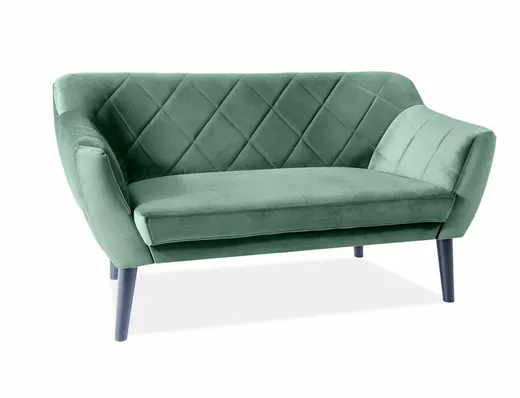 Sofa 2-osobowa KARO 2 Velvet - wenge/zielony Bluvel 78