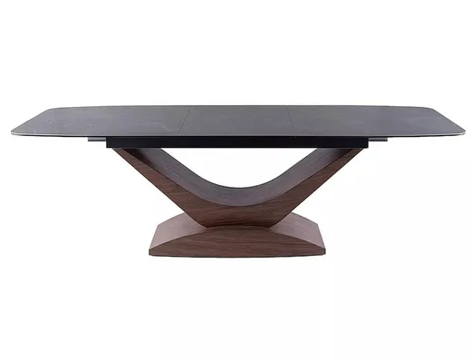 Stół rozkładany DOLCE CERAMIC 180/240x95 - szary/orzech