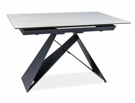 Stół rozkładany WESTIN SC 120/160x80 - biały/czarny mat