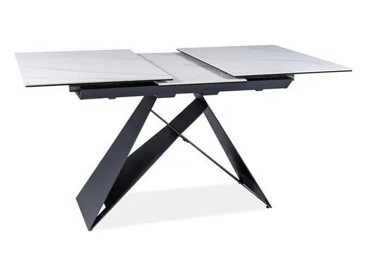 Stół rozkładany WESTIN SC 120/160x80 - biały/czarny mat