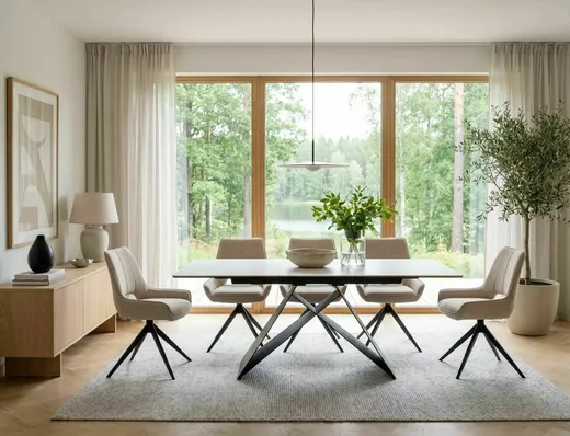 Stół rozkładany WESTIN SC 120/160x80 - biały/czarny mat
