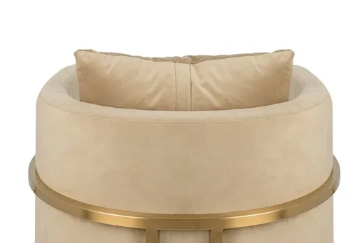Fotel CHLOE VELVET - khaki/złoty