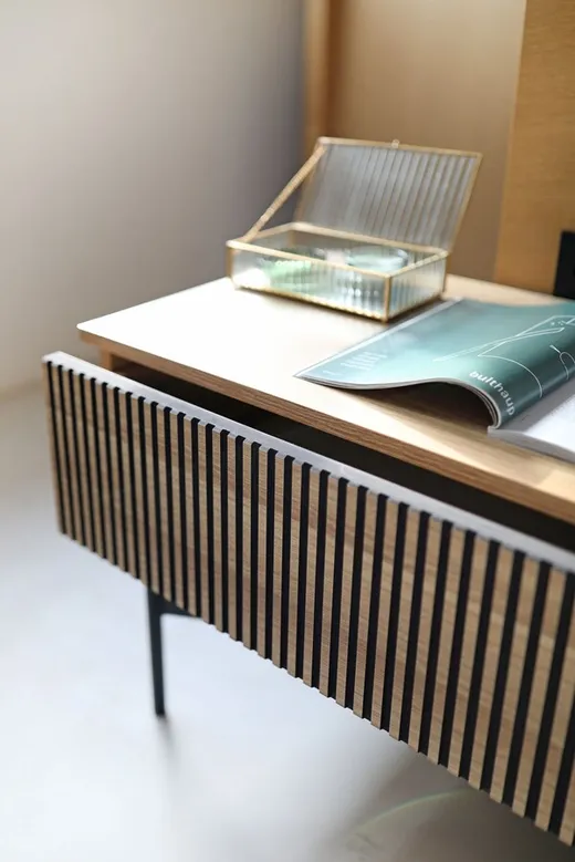 RAW OAK/BLACK Szafka nocna LINE