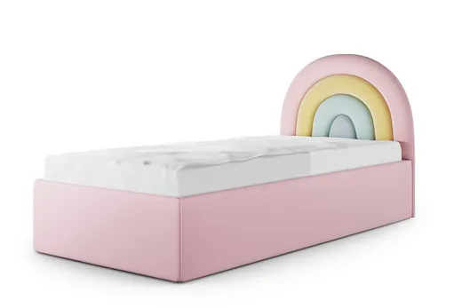 PASTELE Łóżko z pojemnikiem RAINBOW TĘCZA BOX TEXTI