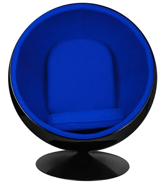 Fotel BALL BLACK - niebieski