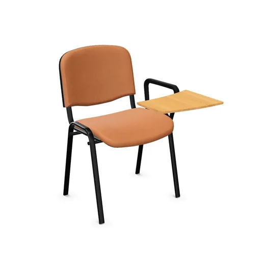 RAL 9005 / skaj V49 / SK40 Oak Krzesło z drewnianym pulpitem ISO TR-Wood