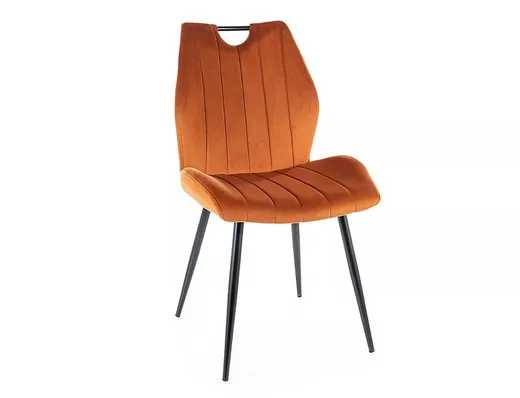 Krzesło tapicerowane welurowe ARCO Velvet - cynamon Bluvel 4215