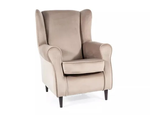 Fotel BARON Velvet - ciemny beżowy Bluvel 40