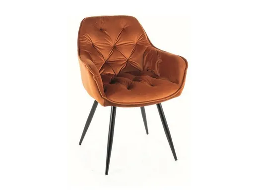 Krzesło welurowe pikowane CHERRY Velvet - cynamon Bluvel 4215