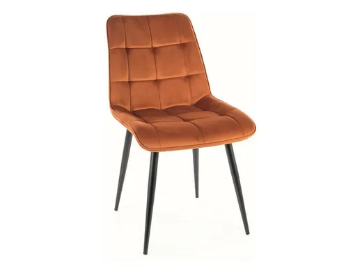 Krzesło welurowe pikowane CHIC Velvet - czarny/cynamon Bluvel 4215