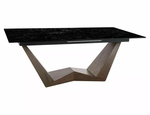 Stół rozkładany BONUCCI Ceramic 200/250x98 - czarny/orzech