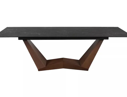 Stół rozkładany BONUCCI Ceramic 200/250x98 - czarny/orzech