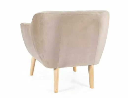 Fotel KARO 1 Velvet - buk/ciemny beżowy Bluvel 40