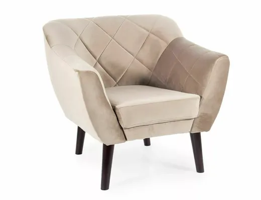 Fotel KARO 1 Velvet - wenge/ciemny beżowy Bluvel 40