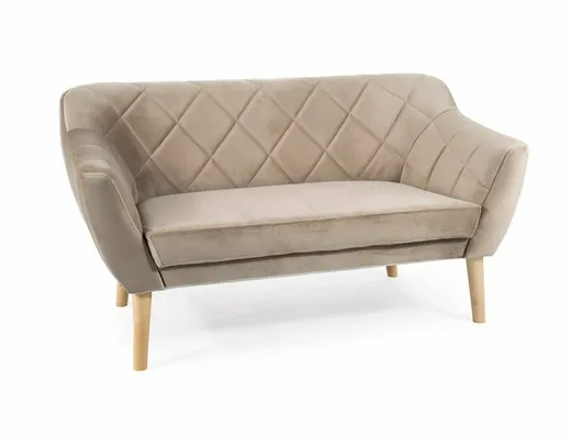 Sofa 2-osobowa KARO 2 Velvet - buk/ciemny beżowy Bluvel 40