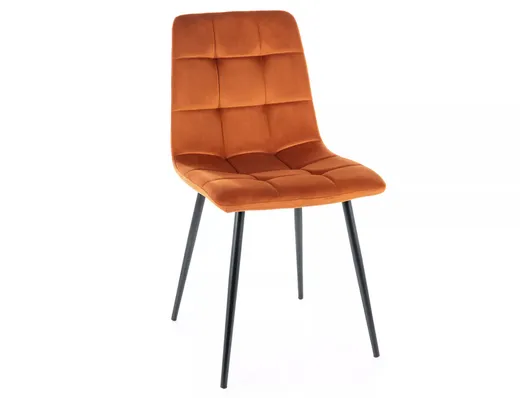 Krzesło welurowe pikowane MILA Velvet - cynamon Bluvel 4215