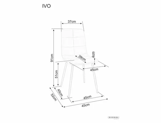Krzesło tapicerowane welurowe IVO Velvet - czarny Bluvel 19
