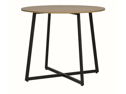 Stół okrągły LUNA 90 cm - dąb/czarny