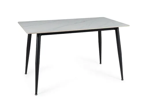 Stół RION 130x70 - biały marmur/czarny