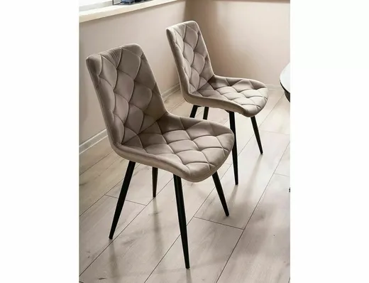 Krzesło tapicerowane welurowe RALPH Velvet - ciemny beżowy Bluvel 40