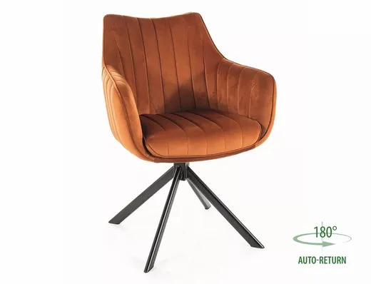 Krzesło obrotowe welurowe AZALIA Velvet - cynamon Bluvel 4215
