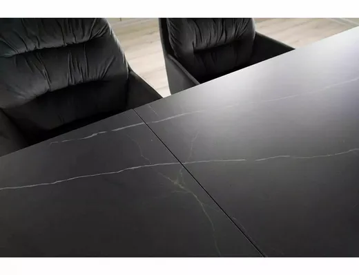 Stół rozkładany SALVADORE CERAMIC SAHARA NOIR 160/240x90 - czarny/czarny mat