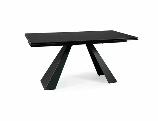 Stół rozkładany SALVADORE CERAMIC SAHARA NOIR 160/240x90 - czarny/czarny mat