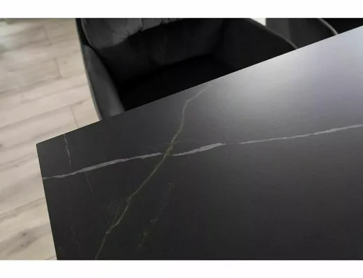 Stół rozkładany SALVADORE CERAMIC SAHARA NOIR 160/240x90 - czarny/czarny mat