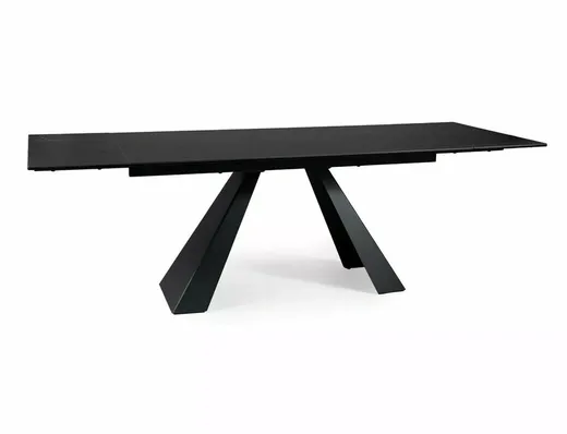 Stół rozkładany SALVADORE CERAMIC SAHARA NOIR 160/240x90 - czarny/czarny mat