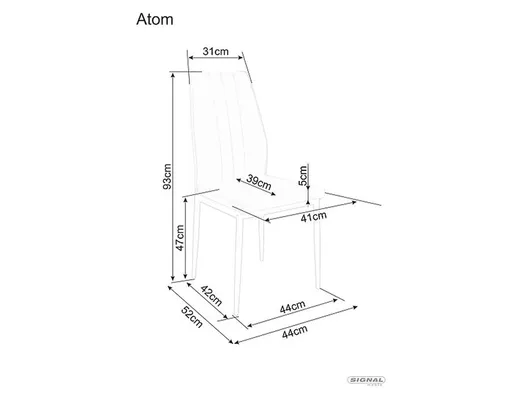 Krzesło tapicerowane welurowe ATOM Velvet - czarny Bluvel 19