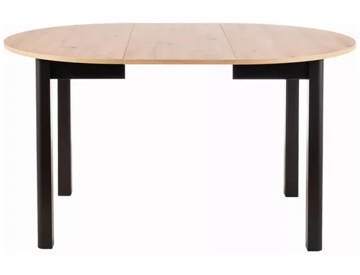 Stół okrągły rozkładany DANTE 102-142x102 - dąb artisan/czarny mat