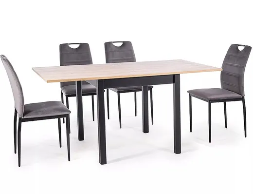 Stół rozkładany FLIP 80-160x80 - dąb artisan/czarny