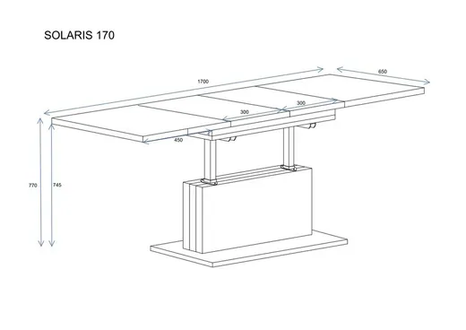 Ławostół SOLARIS 110/170x65 - dąb stirling